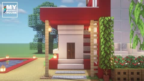 Minecraft: How to build a modern red house easily