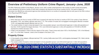 FBI: 2020 crime statistics substantially increase
