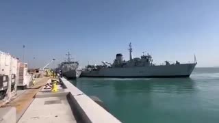 Navy Vessel accidentally crashes into another docked boat!