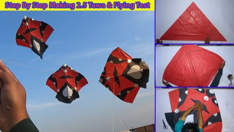 how to make kite 2.5 Tawa kite 3 feet height making and flying at home