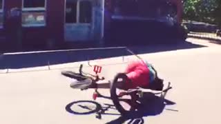 Red bike spin attempt fail