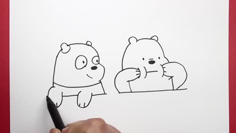 Drawing of the three bears || How to draw poles and a pendulum step by step ||
