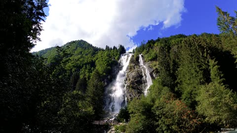 Very beautiful waterfall and mountain