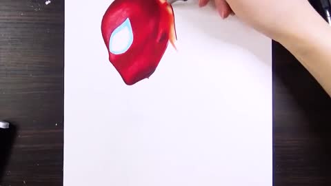 The first chapter of marker pen color lead: hand-painted steel spider suit.