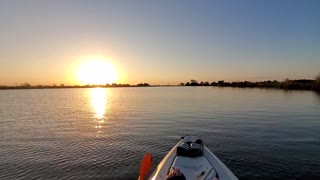 Kayaking on Bayou Lacombe at sunset