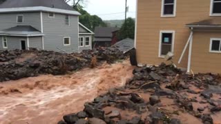 Flood Waters Rip Through Houses