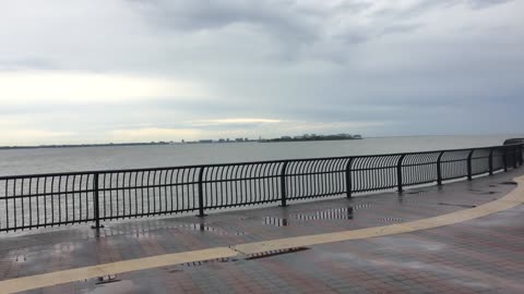 Staten Island's "South Beach" -- with Verrazzano Bridge in Background