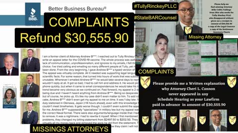 OTHER CLIENTS ALSO COMPLAINTS / #TullyRinckeyPLLC Albany New York / State BAR Counsel