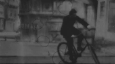 Bicycle Trick Riding (1899 Original Black & White Film)