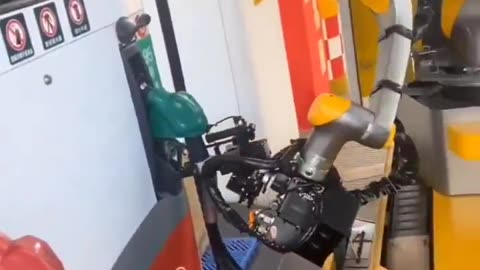 Hangzouh, China - An A.I Robot refuels your car.