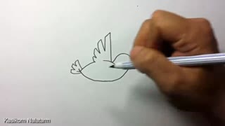 🔴 How to turn Numbers 1 5 into the cartoon birds Learn step by step Art f