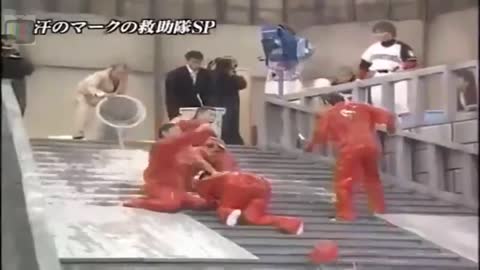 Funny Japanese Game Show Slippery Stairs