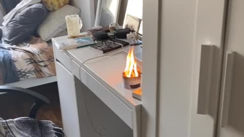 Candle Sends Wax Flying When Mixed With Water