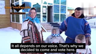 A RUSSIAN FAMILY TRAVELS 150 KM BY SLED TO VOTE !!