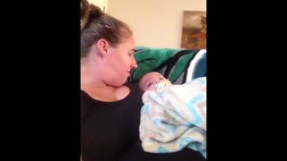 Baby Girl Pretends To Sleep Every Time Her Mom Looks At Her