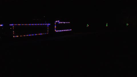 Denton Farm Park Christmas Train Passing The Pond And Lights 11-23-21