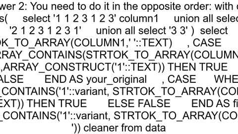 How to search an array of strings for a value in Snowflake