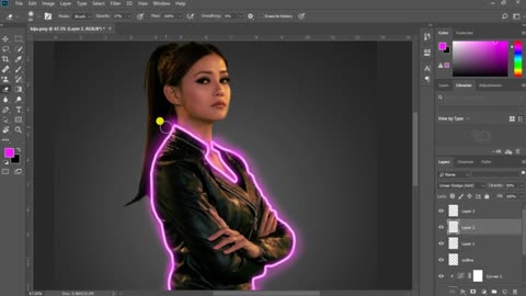 Glow Effect / Glowing Line in Adobe Photoshop
