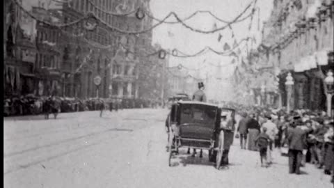 Over Route Of Roosevelt Parade In An Automobile (1903 Original Black & White Film)