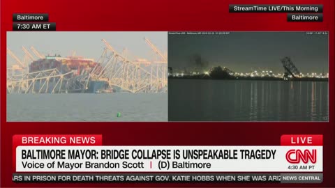 Baltimore Mayor Brandon Scott Tells CNN To Stop Playing Key Bridge Colllapse Video On CNN