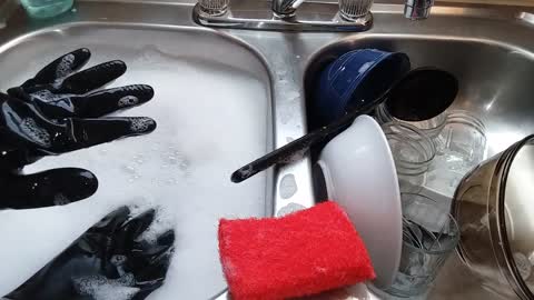 Black Gloves, Running Water, ASMR package crinkles, Dishwashing