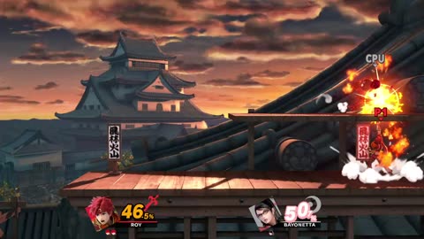Roy Vs Bayonetta on Suzaku Castle (Super Smash Bros Ultimate)