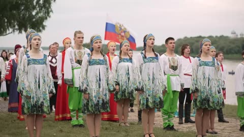 Choir Sings the National Anthem in Celebration of "Russia Day"