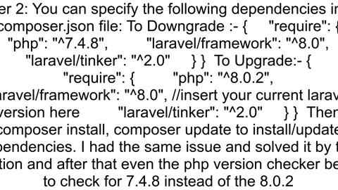 How to solve Composer detected issues in your platform Your Composer dependencies require a PHP ver