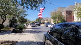 Largest American Flag Flown Behind Truck