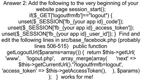 How to logout facebook application website without logout facebookcom