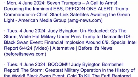 Judy Byington. SGAnon ~ Situation Update 06-06-24 ~ Trump Return - Restored Republic via a GCR