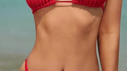 2 piece bikini sets feature string halter bikini top