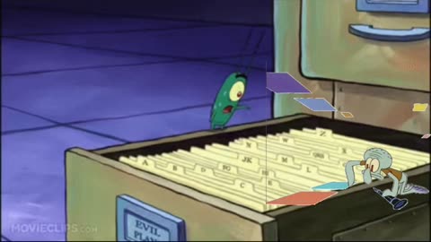 Squidward Is Playing With Tiles While Plankton Discovers Plan Z 📁