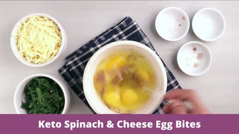 Keto Spinach and Cheese Egg Bites | Keto Diet Recipe For Beginners