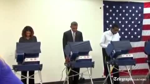 Obama voting on a Smartmatic in 2012