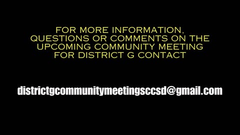 CCSD District G Community Meeting Upcoming