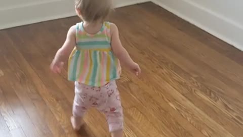 Daughter Running And Giggling Around The New Place