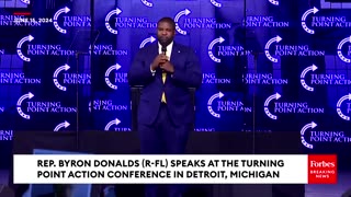 Byron Donalds Excoriates The 'Crazy Democrat Party That Is Ruining America' At Detroit Event