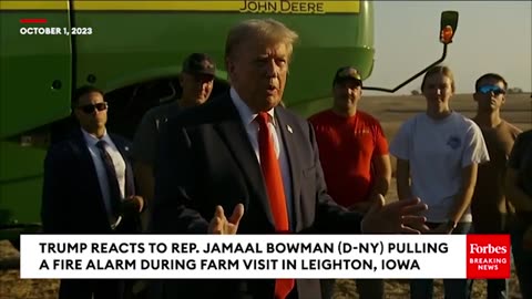 JUST IN: Trump Reacts To Rep. Jamaal Bowman Pulling Fire Alarm