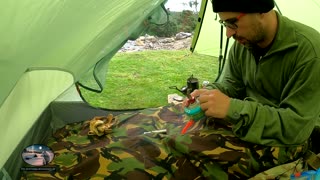 Waking up next to a river while wildcamping in Dartmoor