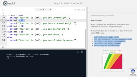 Day-3 Part-31 -Beginner- Coding Exercise] BMI 2.0 - Learn Python