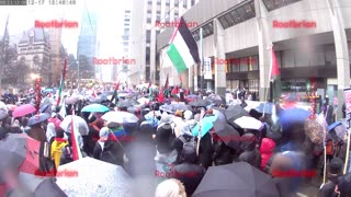 Pan Canadian day of action - Sunday December 17th - Toronto 4 palestine (in light rain)