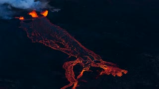 Flying Over an Active Volcano in Iceland