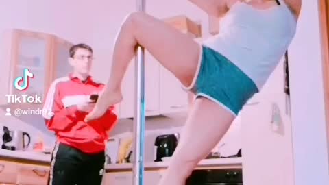 Balerina on pole dance