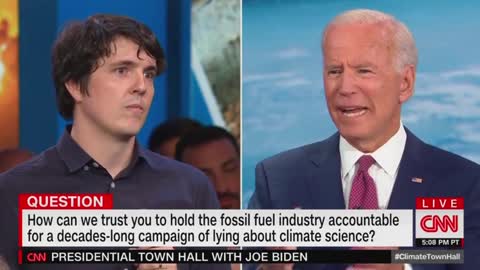 Joe Biden being called out for BS at climate town hall