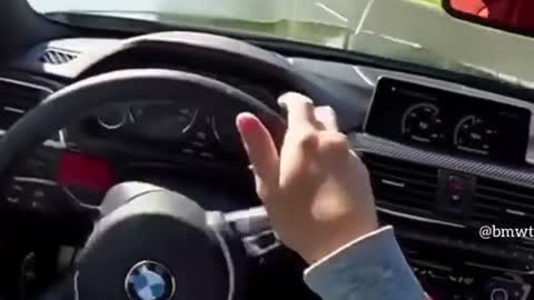 BMW drifts inside camera