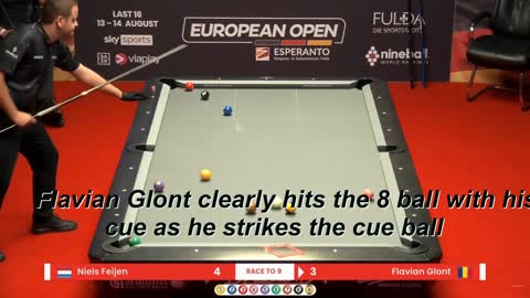 Uncalled Foul | Niels Feijen Vs Flavian Glont | European Open Pool Championship