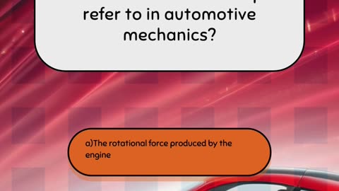 Part 17 Intermediate Car Engine Quiz Question