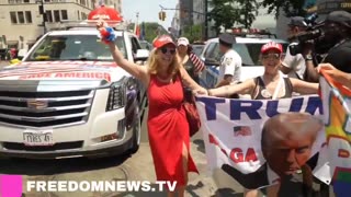 Supporters Rally in Full Force Outside of Trump Tower NYC Like a Mini Parade!