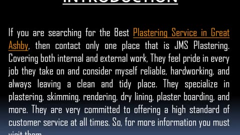 Best Plastering Service in Great Ashby